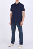 תמונת כל הלוק של Slim Fit Polo Shirt in Navy and Red